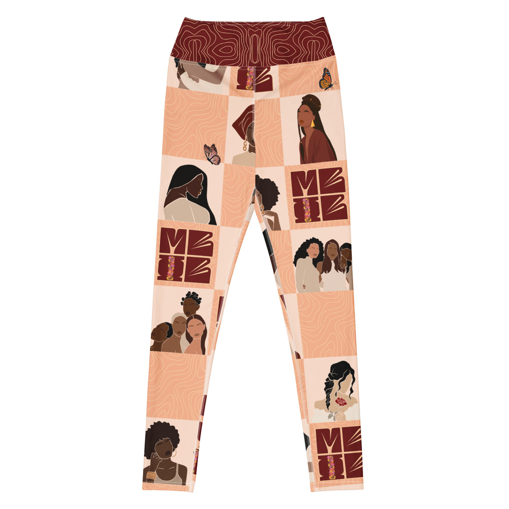 My Black is Beautiful statement leggings with bold colors, eco-friendly women’s activewear front view