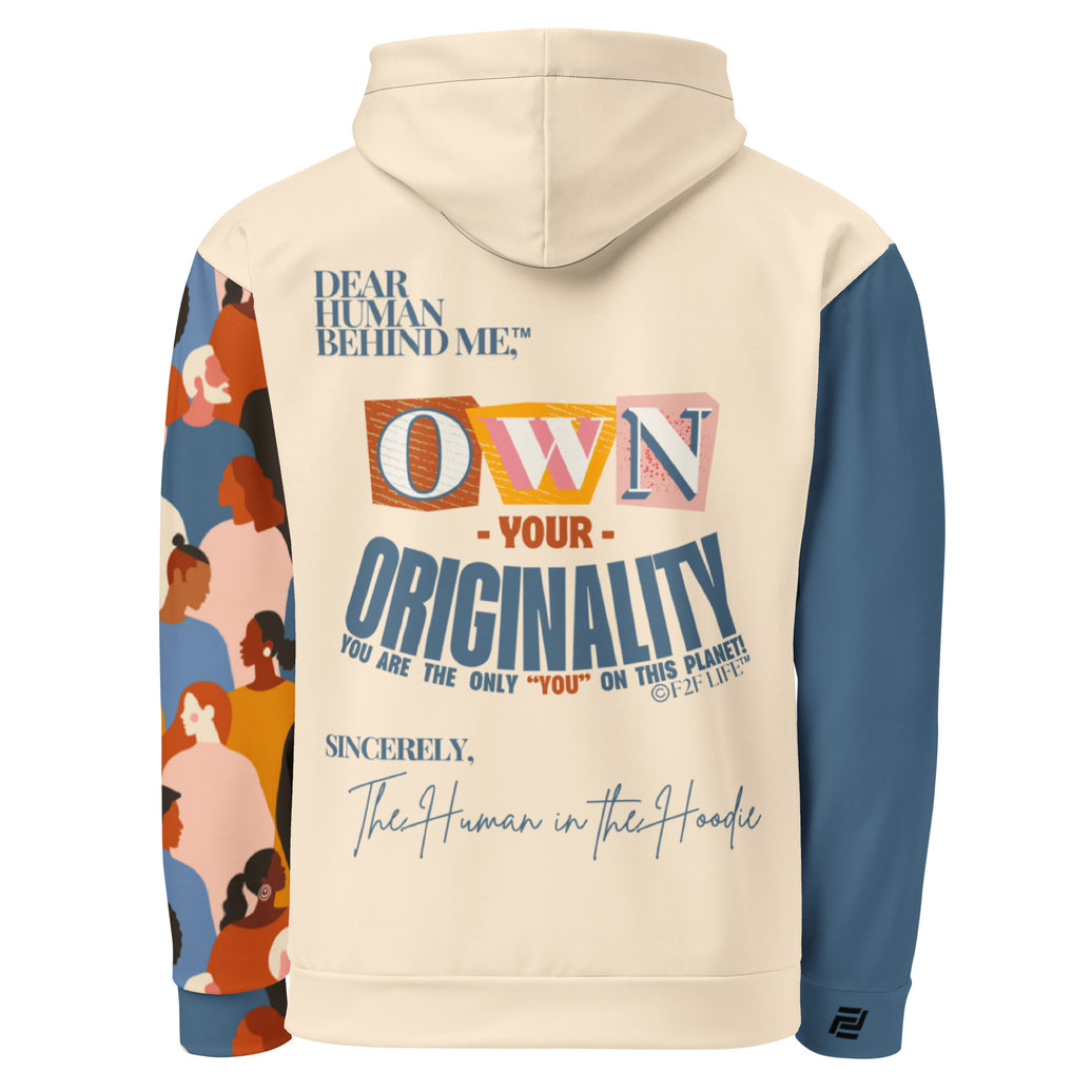 Dear Human Behind Me™ hoodie Message #03 Own Your Originality back view