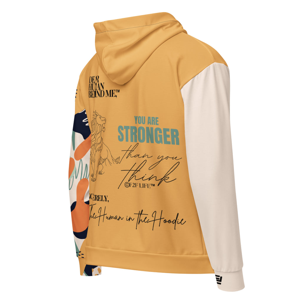 Dear Human Behind Me™ zip hoodie Message #04 you are strong back view