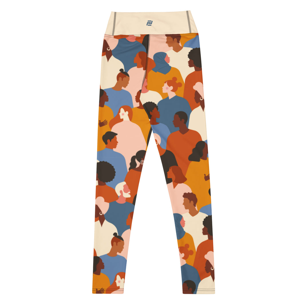 original energy statement yoga leggings with vibrant colors, eco-friendly women’s activewear back viewn