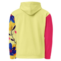 Bright and Blooming yellow hoodie with no back message back view