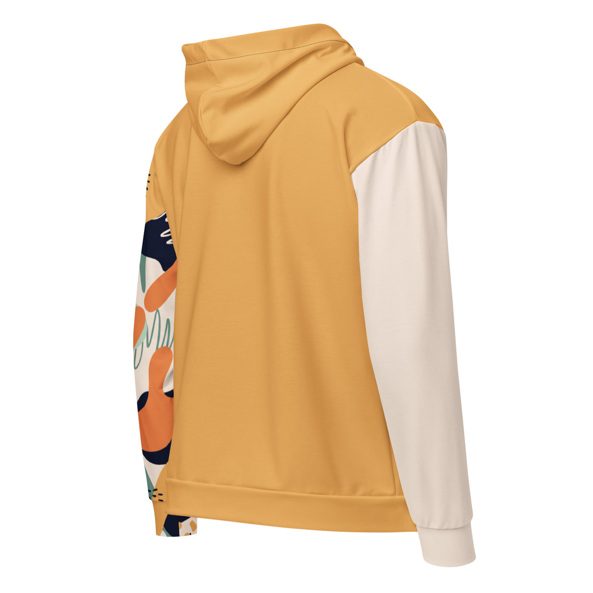 Fierce and fluid yellow zip hoodie with no back message back view