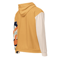 Fierce and fluid yellow zip hoodie with no back message back view