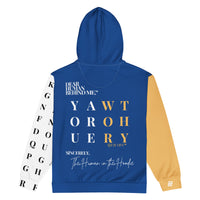 Flat back view of Dear Human Behind Me™ zip hoodie Message #11 you are worthy