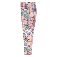 "Love In Bloom" floral joggers with green colorblock, women’s bold activewear left view