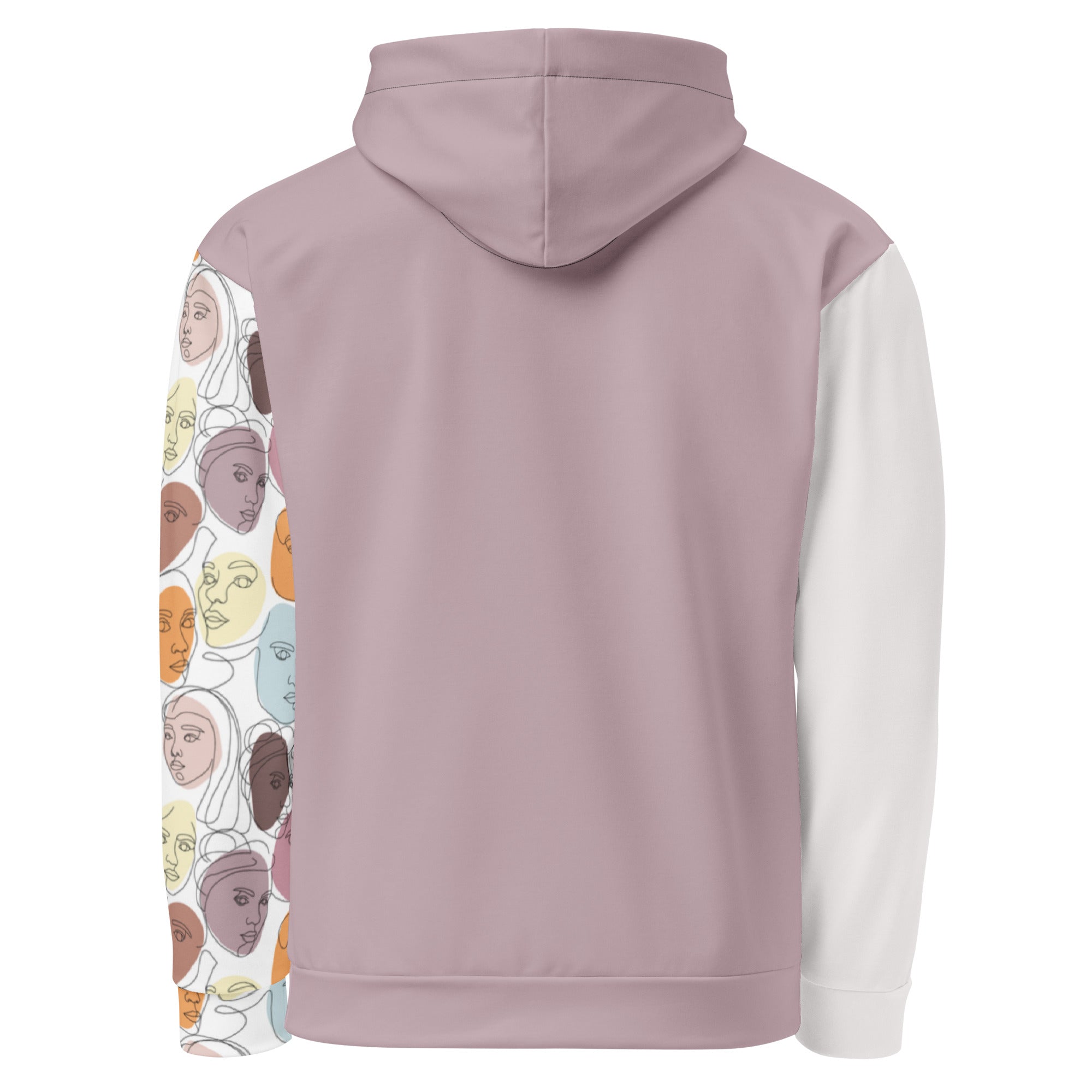 Mindful muse lilac hoodie with no back message back view