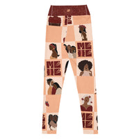 My Black is Beautiful statement leggings with bold colors, eco-friendly women’s activewear back view