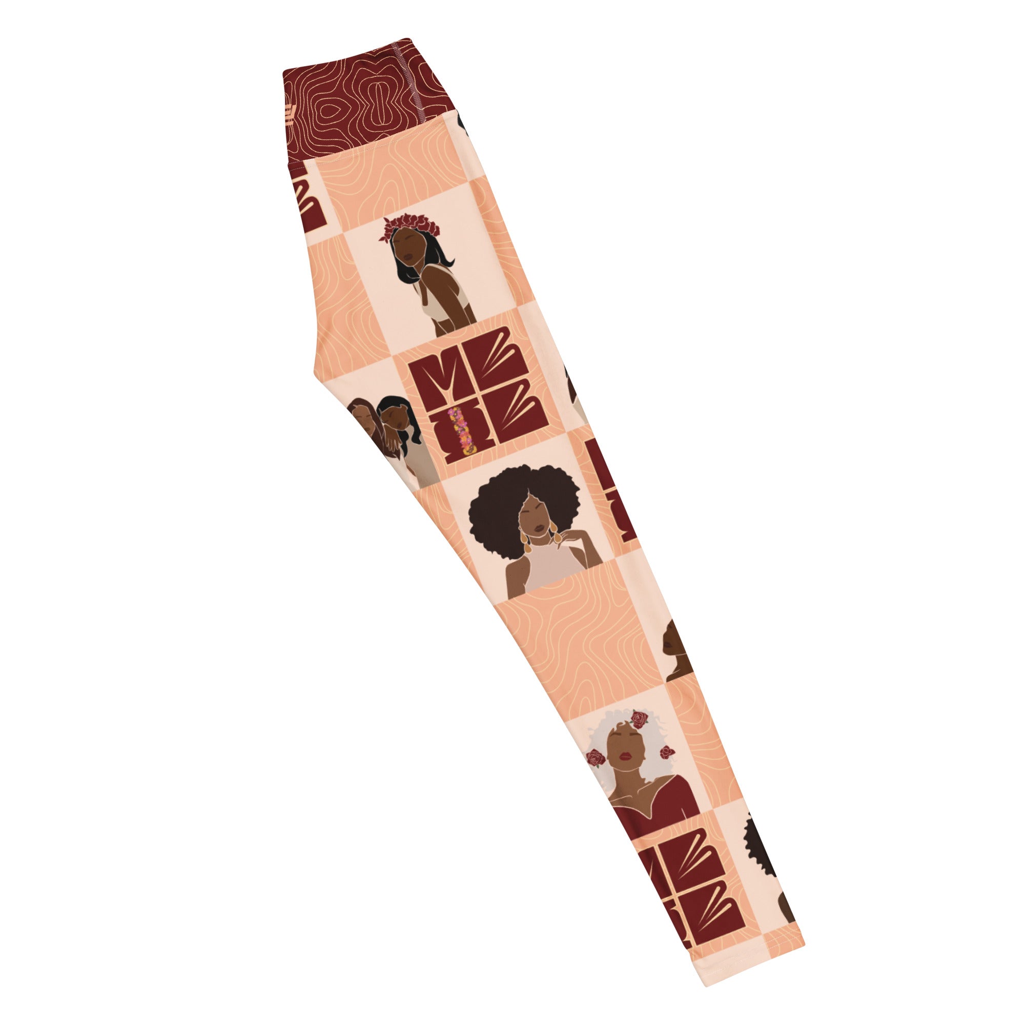My Black is Beautiful Statement leggings with bold colors, eco-friendly women’s activewear right long view