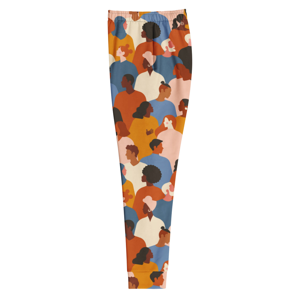 "Original Energy" joggers with abstract pattern and beige colorblock, women’s bold activewear left view