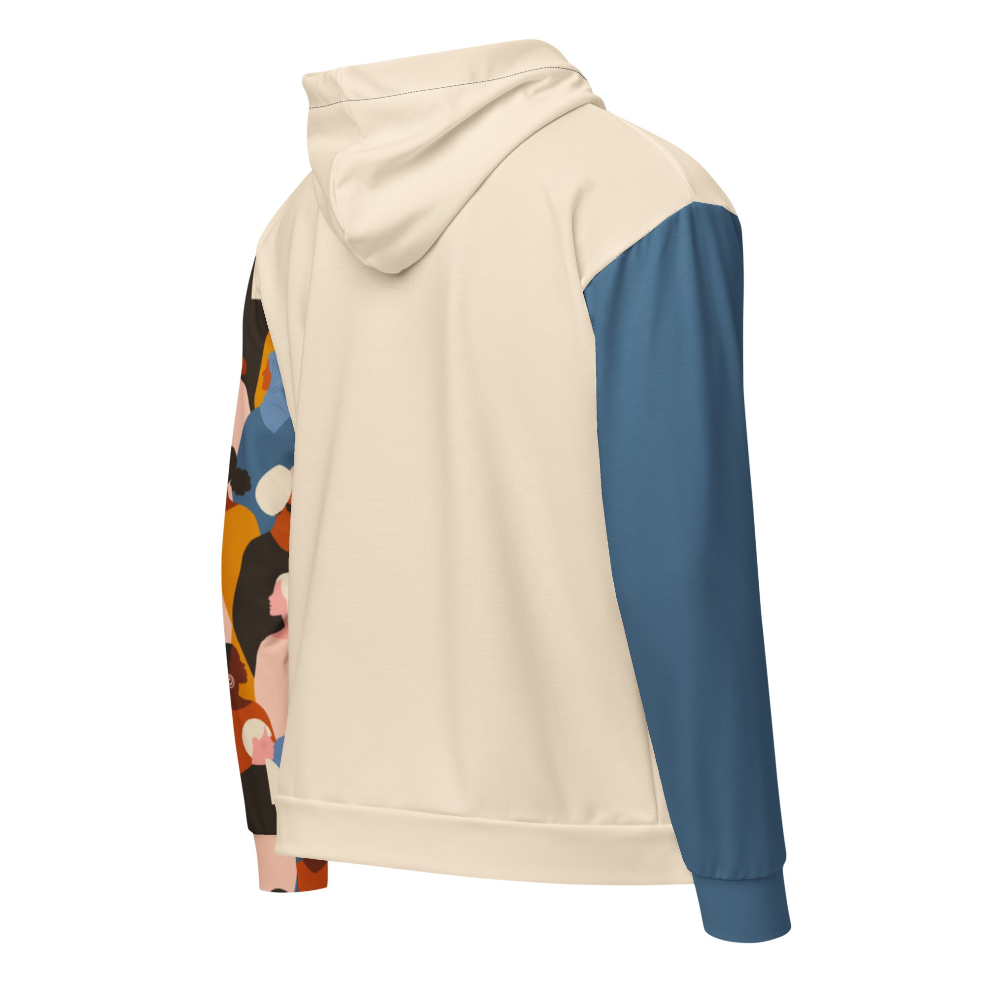 Original energy beige zip hoodie with no back message back view