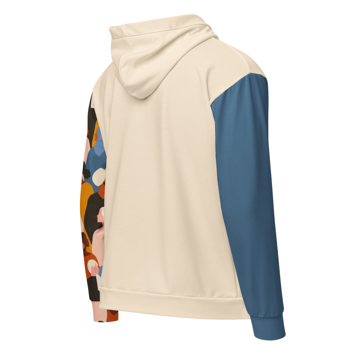 Original energy beige zip hoodie with no back message back view