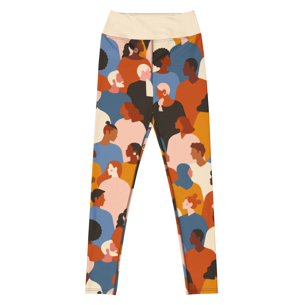 Original energy statement yoga leggings with vibrant colors, eco-friendly women’s activewear front viewn