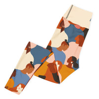 Original energy statement yoga leggings with vibrant colors, eco-friendly women’s activewear left folded viewn