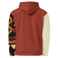 Rooted royalty rust hoodie with no back message back view