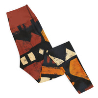 Rooted royalty statement yoga leggings with bold colors, eco-friendly women’s activewear right folded viewn