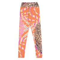 Starburst Jungle statement leggings with animal print, eco-friendly women’s activewear back view