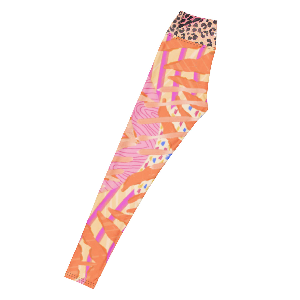 Starburst Jungle statement leggings with animal print, eco-friendly women’s activewear left long view