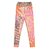 Starburst Jungle statement leggings with animal print, eco-friendly women’s activewear front view