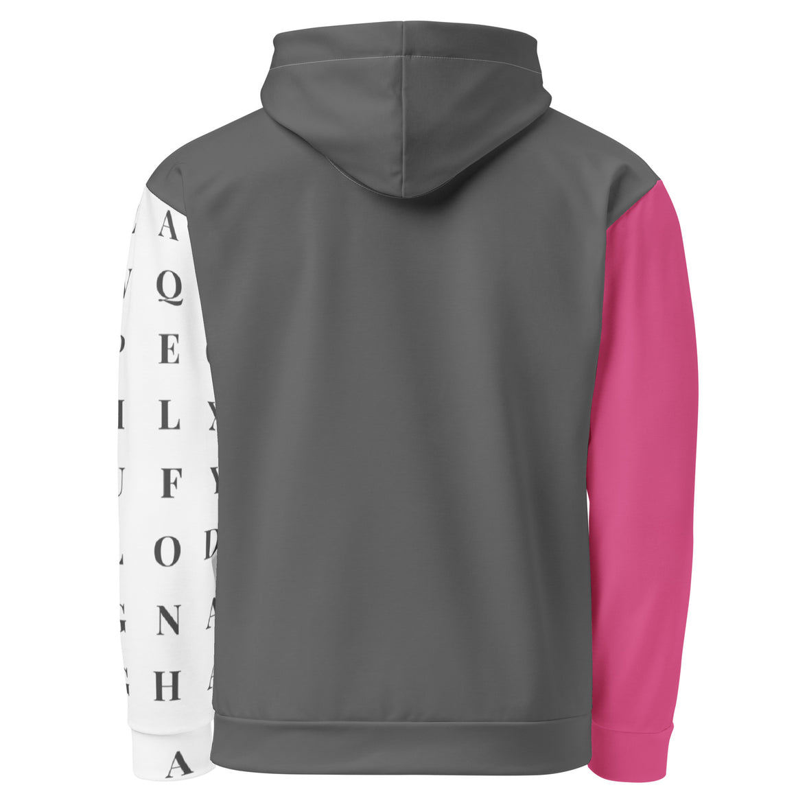 Worth the search grey hoodie with no back message back view