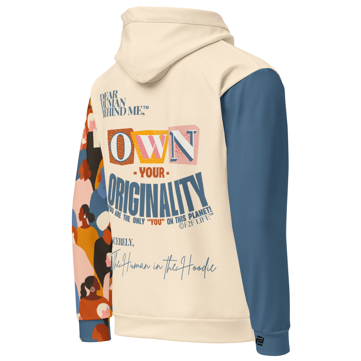 Dear Human Behind Me™ hoodie Message #03 Own Your Originality right side view