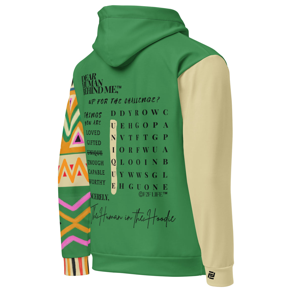 Dear Human Behind Me™ hoodie Message #10 Things You Are right view