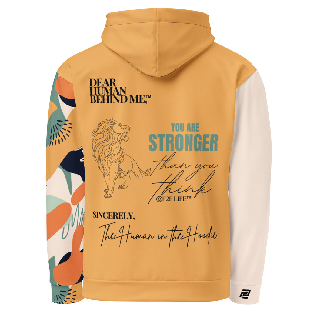 Dear Human Behind Me™ hoodie Message #04 You Are Strong back view
