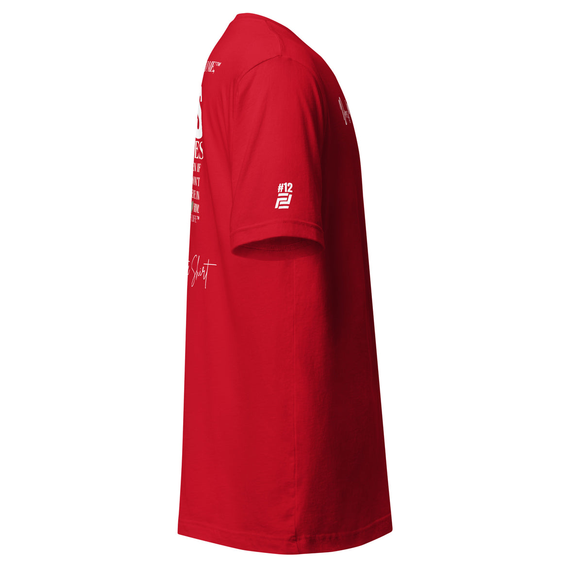 Dear Human Behind Me™ red shirt Message #12 Jesus loves you right view