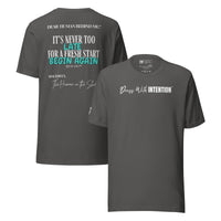 Dear Human Behind Me™ asphalt shirt Message #09 front and back view