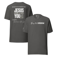 Dear Human Behind Me™ asphalt shirt Message #12 front and back view