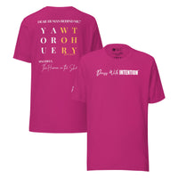 Dear Human Behind Me™ berry shirt Message #11 front and back view