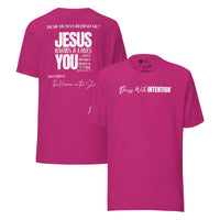 Dear Human Behind Me™ berry shirt Message #12 front and back view