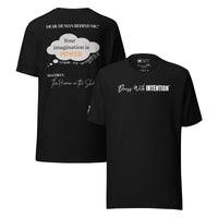 Dear Human Behind Me™ black shirt Message #06 front and back view