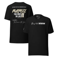 Dear Human Behind Me™ black shirt Message #07 front and back view