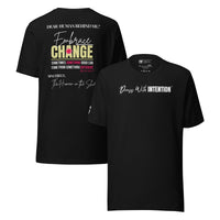 Dear Human Behind Me™ black shirt Message #08 front and back view