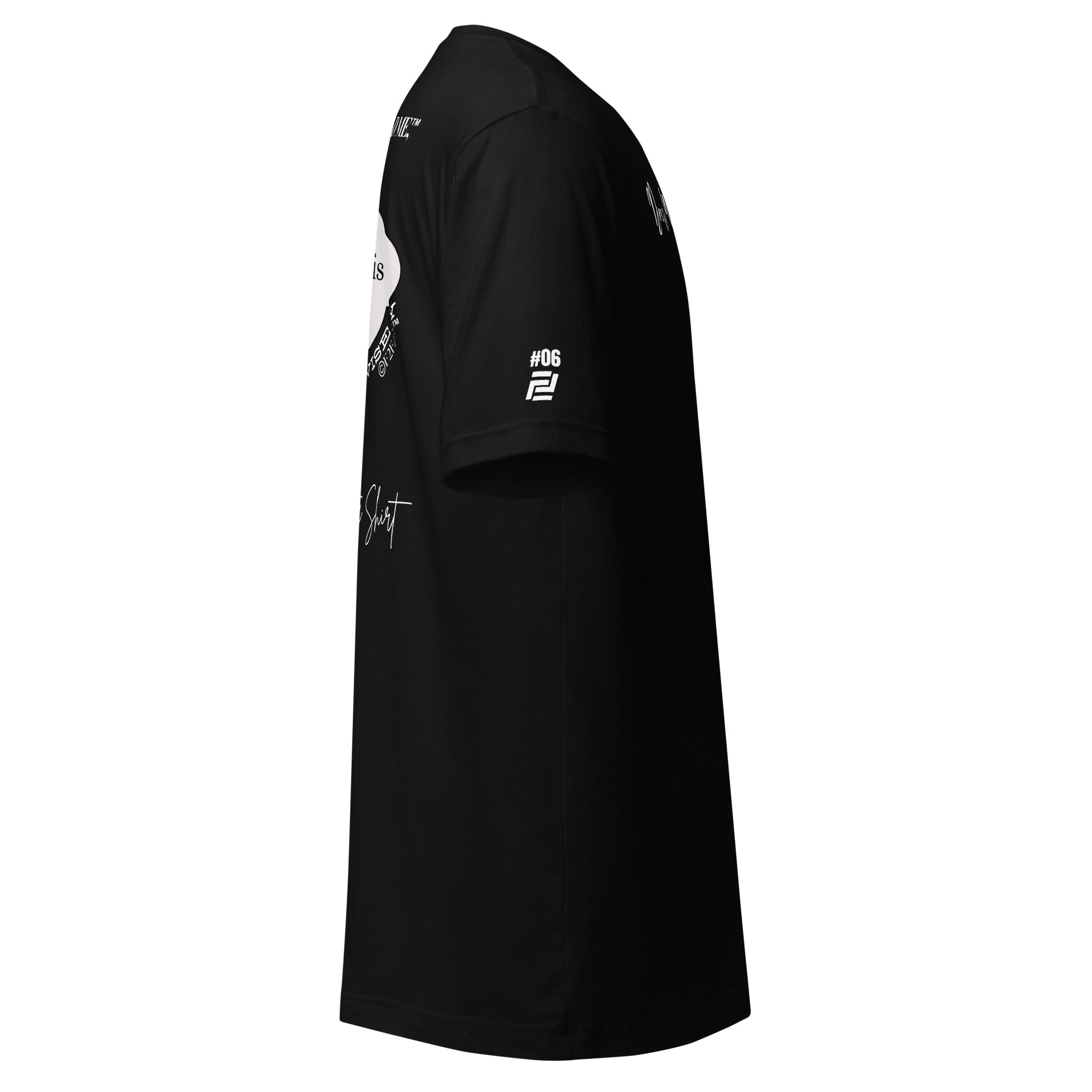 Dear Human Behind Me™ black shirt Message #06 use it wisely right view