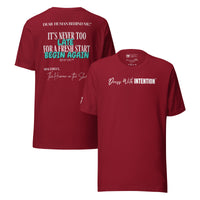 Dear Human Behind Me™ cardinal shirt Message #09 front and back view