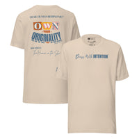 Dear Human Behind Me™ cream shirt Message #03 front and back view
