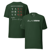 Dear Human Behind Me™ green shirt Message #02 front and back view