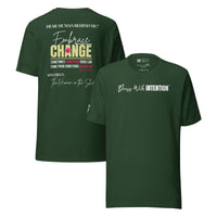 Dear Human Behind Me™ green shirt Message #08 front and back view