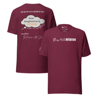 Dear Human Behind Me™ maroon shirt Message #06 front and back view