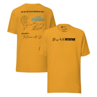 Dear Human Behind Me™ mustard shirt Message #04 front and back view