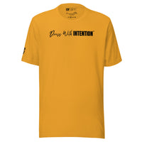 Dear Human Behind Me™ mustard shirt Message #05 dress with intention front view