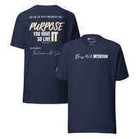 Dear Human Behind Me™ navy shirt Message #07 front and back view