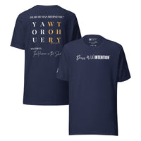 Dear Human Behind Me™ navy shirt Message #11 front and back view
