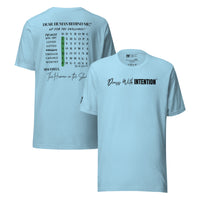 Dear Human Behind Me™ ocean blue shirt Message #10 front and back view
