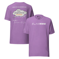 Dear Human Behind Me™ purple shirt Message #06 front and back view