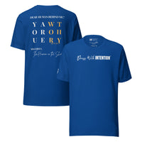 Dear Human Behind Me™ royal blue shirt Message #11 front and back view