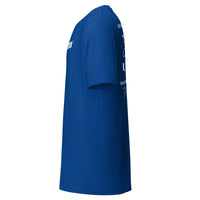 Dear Human Behind Me™ royal blue shirt Message #11 You are worthy left view