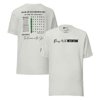 Dear Human Behind Me™ silver shirt Message #10 front and back view