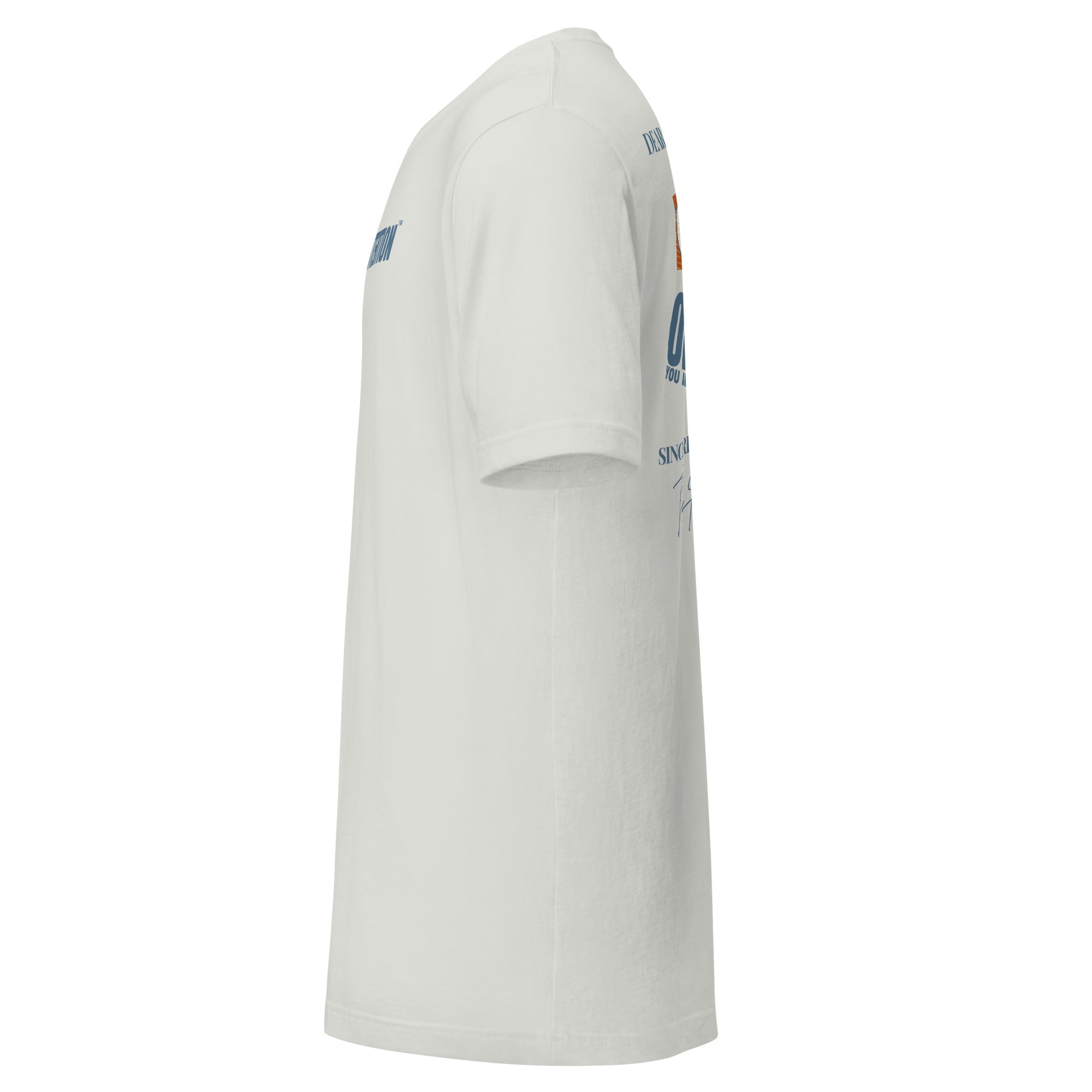 Dear Human Behind Me™ silver shirt Message #03 originality left view